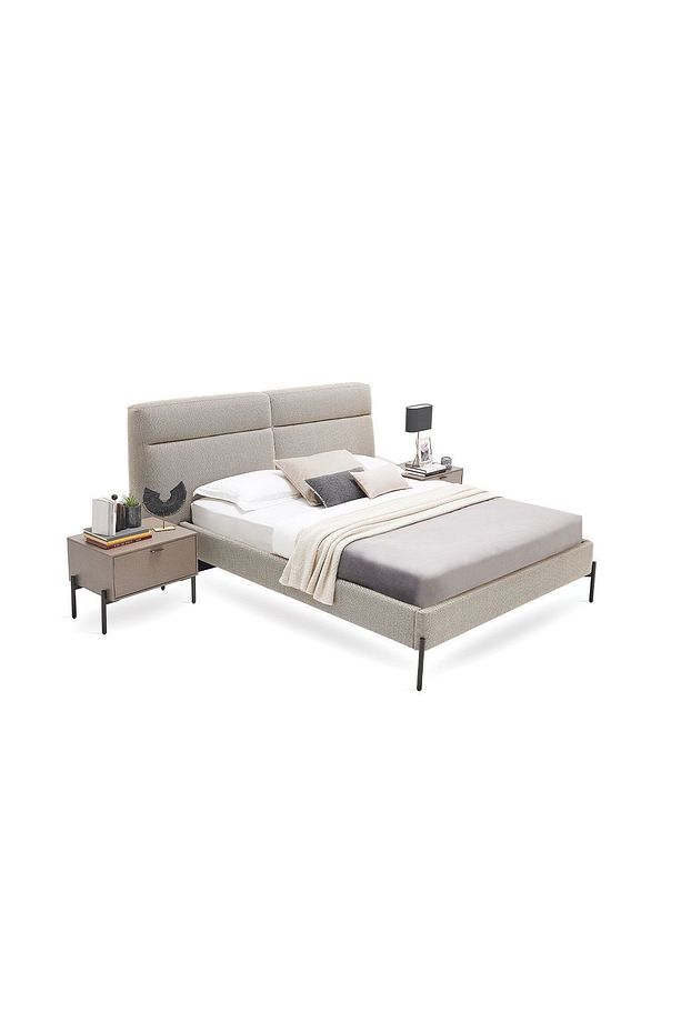 Berta Başlıklı Karyola 2'li Set - Bej - 6