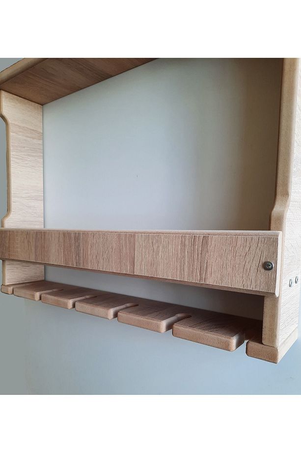Rustik Ahşap Şaraplık İcki Bar Standı Mutfak Stand - 5