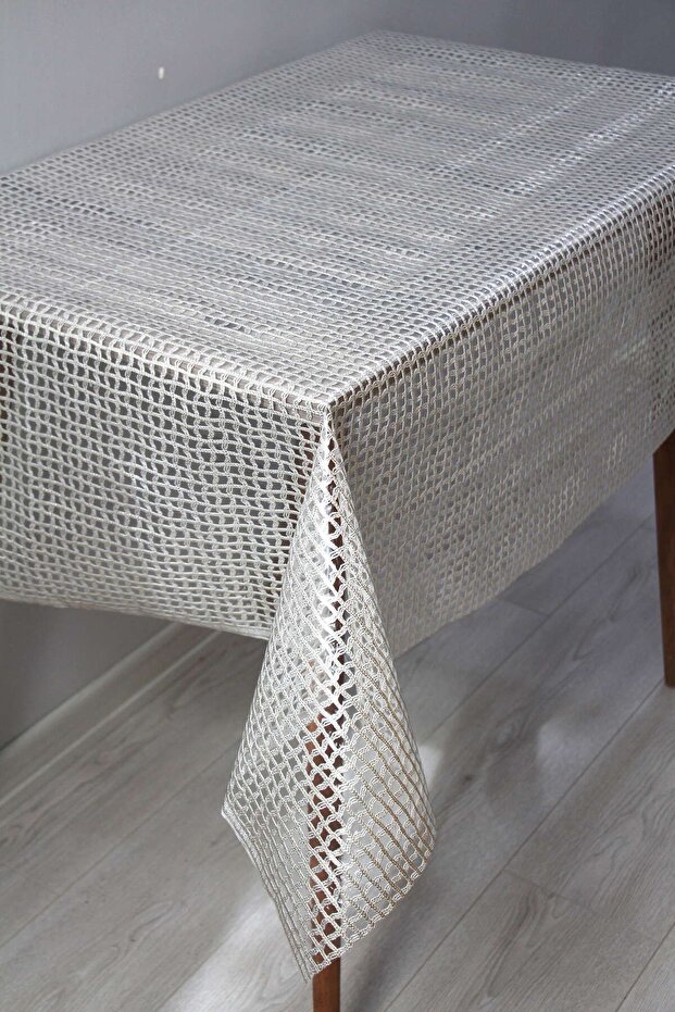 شبكة من القش - مفرش طاولة PVC قابل للمسح، لمسة نهائية شفافة - 3