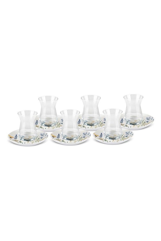 Pebble Çiçekli 6 Kişilik Seramik Çay Seti 165 ml - 1