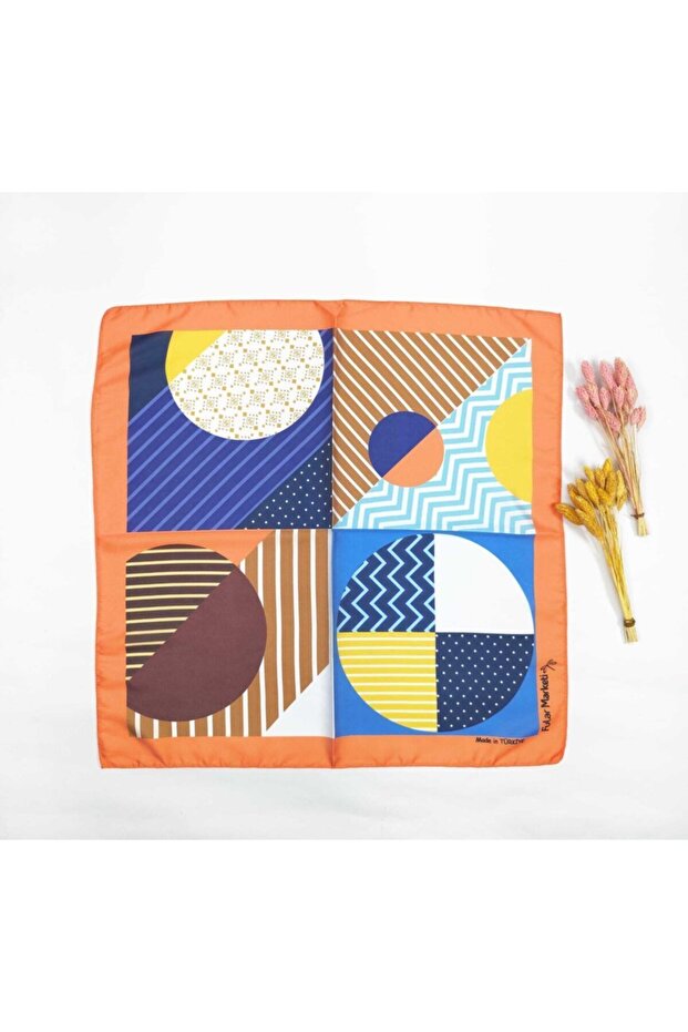 Buy 5, Pay for 4 Geometric Pattern - Reyon Silk Bandana Price Is for 1 Piece