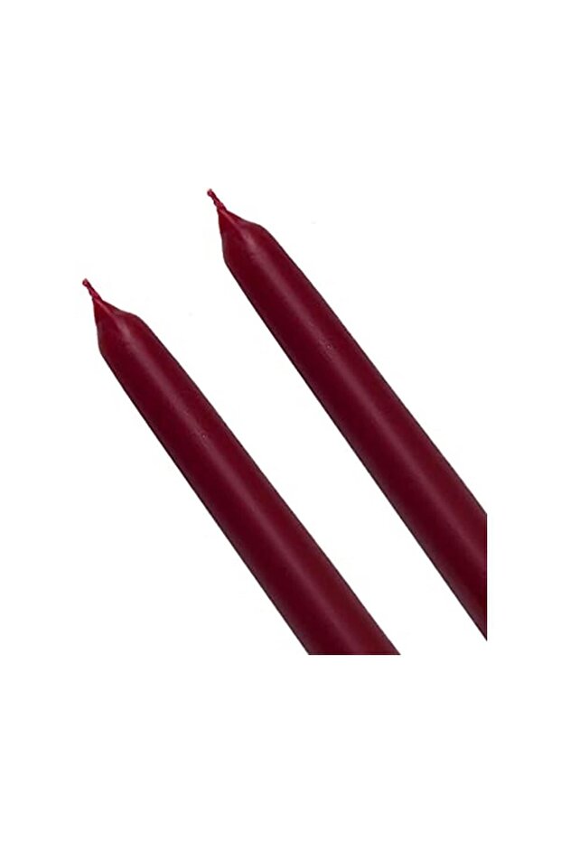 Home 2'li Şamdan Mum Bordo 24 Cm - 2