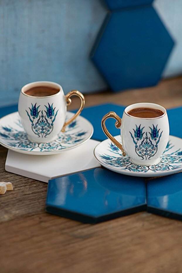 Std Iznik 2-Person Coffee Cup Set - 80 ml Classic