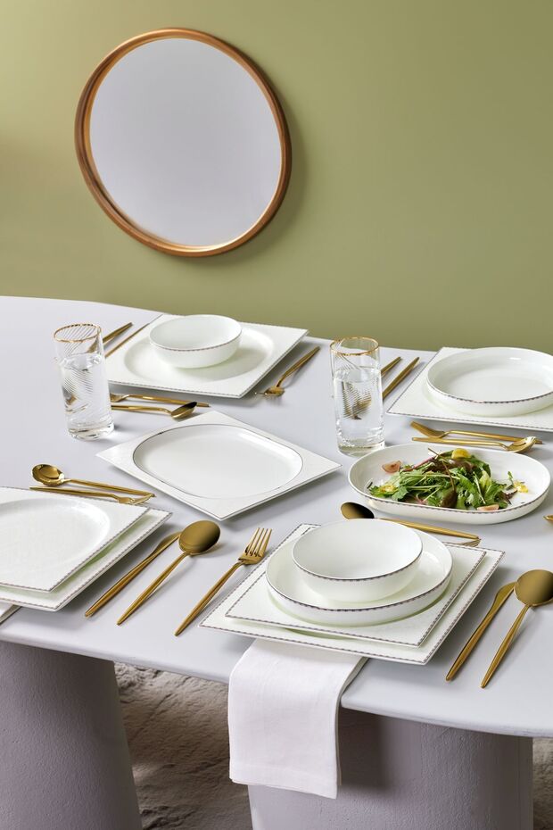 Fine Pearl Extra Else 62 Parça 12 Kişilik Inci Kare Yemek Takımı - 2