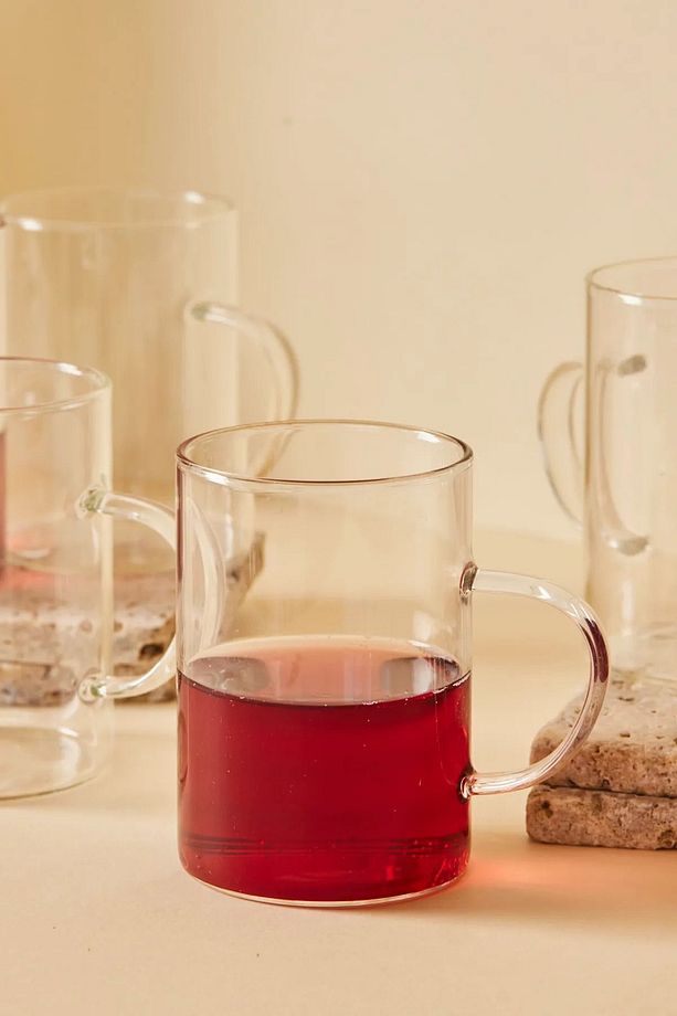 Cam Bardak Kupa Seti Ince Borosilikat Isıya Dayanıklı Çay Kahve Bardağı Kulplu 6 Adet 200 ml - 7
