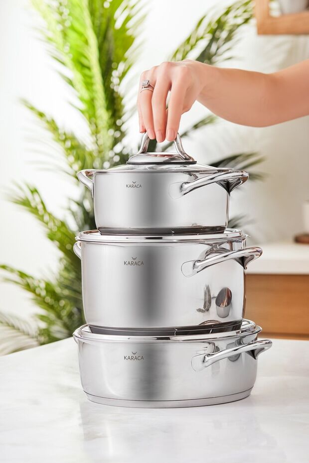 Cihangir 7 Parça Çelik Tencere Seti - 2