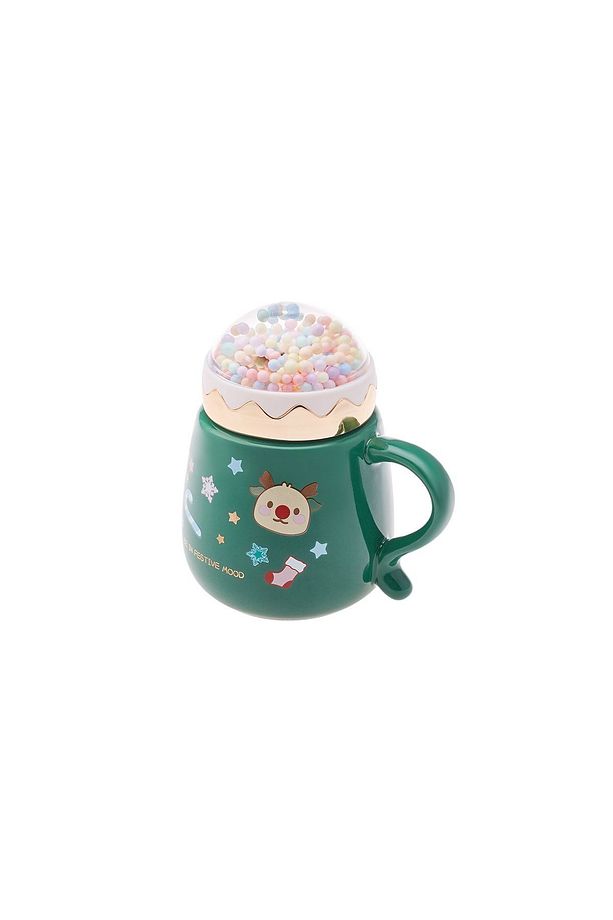 New Year Yılbaşı Bubble Yeşil Kupa Mug 430 ml - 2
