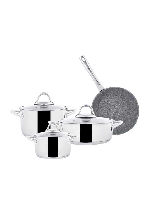 Cihangir 7 Parça Çelik Tencere Seti - 6