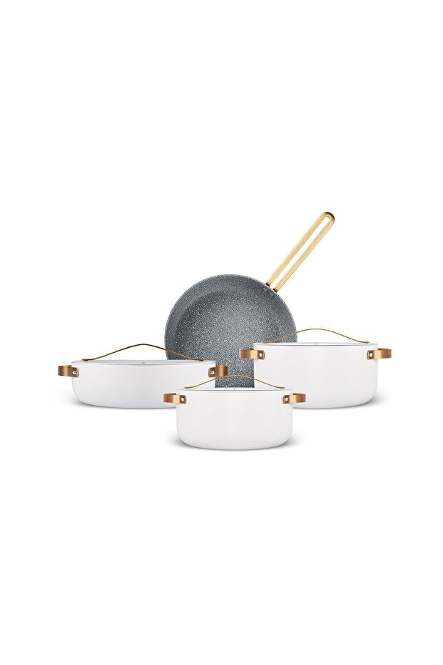 Biogranit Helix 7 Piece Cookware Set Cream