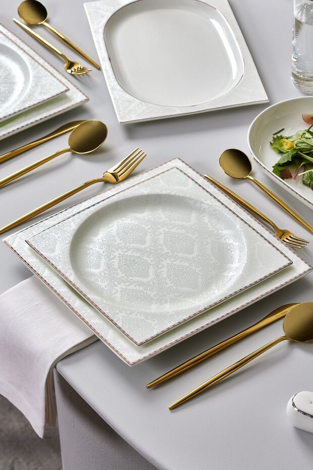 Fine Pearl Extra Else 62 Parça 12 Kişilik Inci Kare Yemek Takımı - 8
