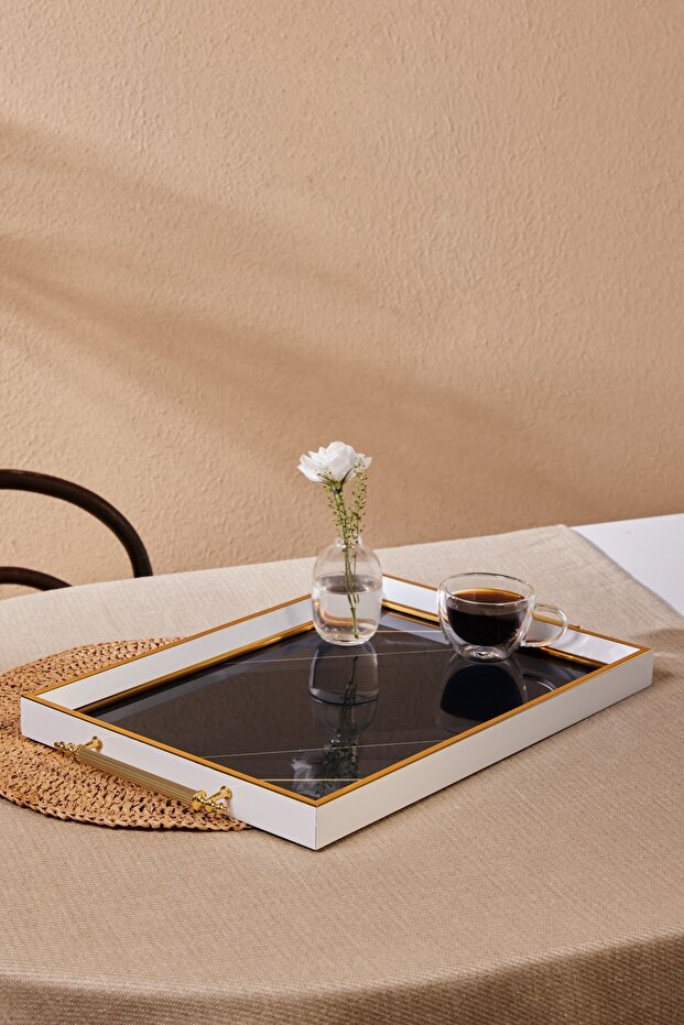 Aster Rectangular Tray 49 cm Navy Blue - 1