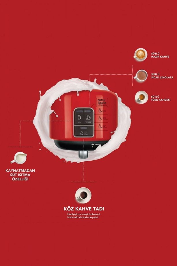 Hatır Mod Sütlü Türk Kahve Makinesi Red - 2
