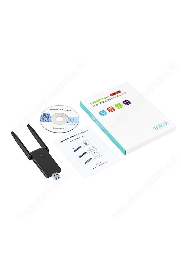 Yüksek Kalite Çift Antenli Ac1300 Mbps Dual(ÇİFT) Bant Usb 3.0 Adaptör Kablosuz Usb Wifi Adaptörü - 8