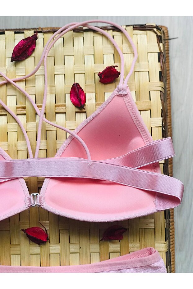 Önden Açmalı Arkası Çapraz İp Sütyen Takımı. - 4