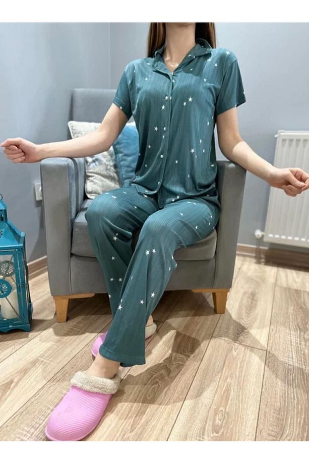 GÖMLEK YAKA PİJAMA TAKIMI - 1
