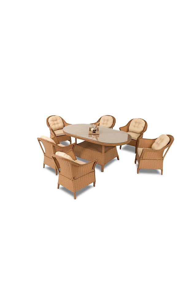 Bitez 6 Kişilik Rattan Yemek Takımı - 1