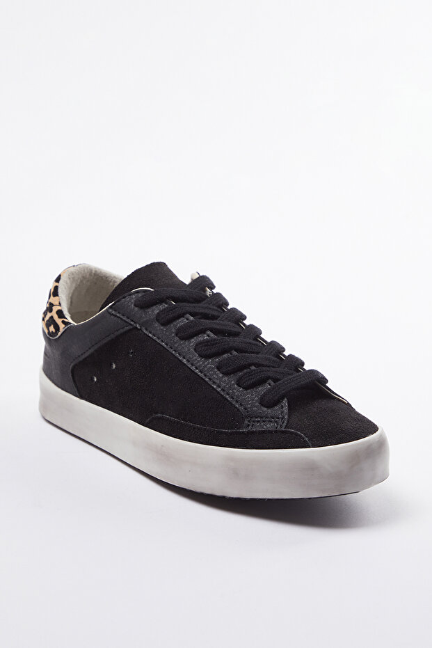 Siyah Leopar Detaylı Retro Kadın Spor Ayakkabı TAKAW25SN00007 - 3