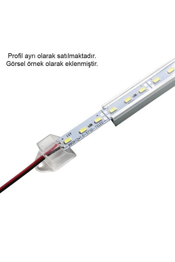 12 Volt Bantlı 5730 Ledli Led Bar Alüminyum Çubuk Led 72 Ledli Full Spectrum (GROW) Bitki Ledi - 5