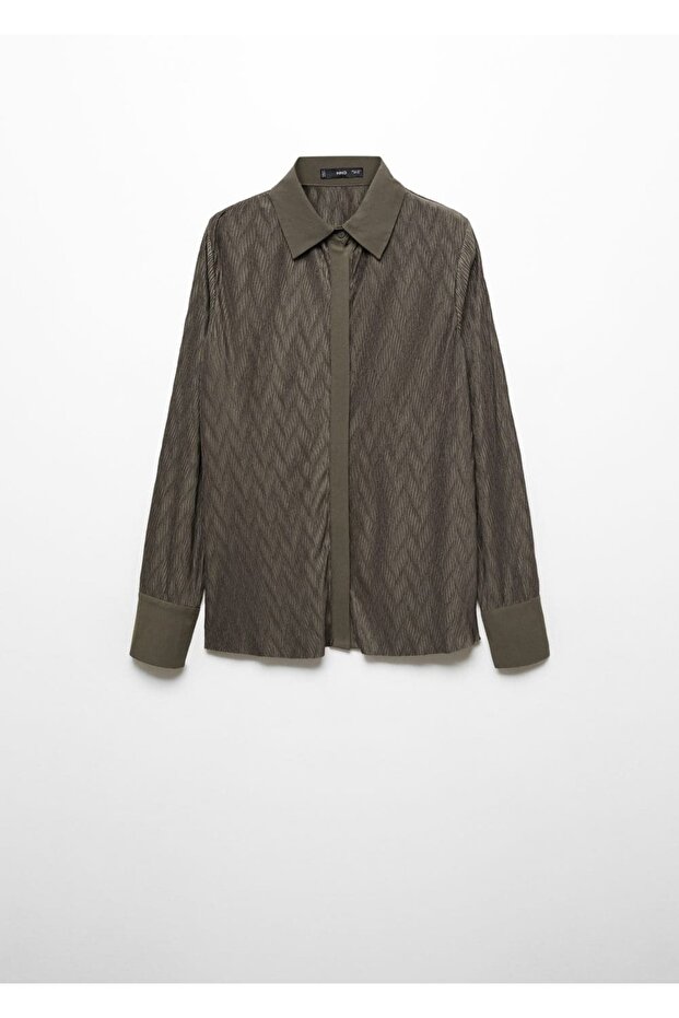 Dokulu düğmeli gömlek - 3