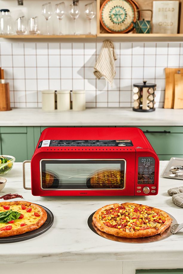 Multicrust Artisan Retro Pizza Makinesi ve Airfryer Metallic Red - 4