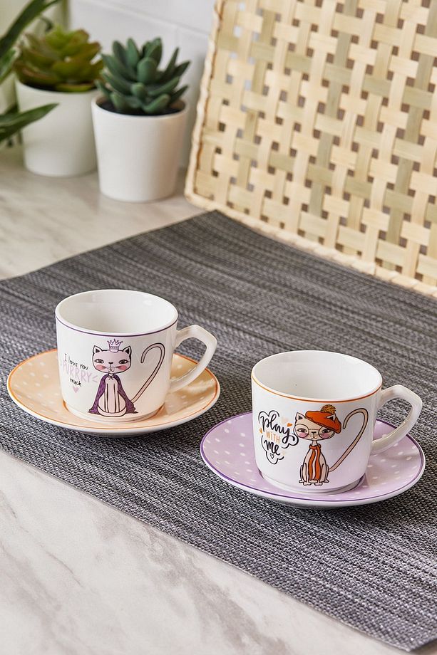 Fancy Cat 2 Kişilik Kahve Fincanı Takımı 80 ml - 1