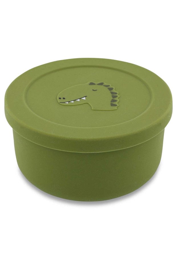 Silicone Snack Pot with Lid - Silicone Snack Container with Lid - Mr. Dino