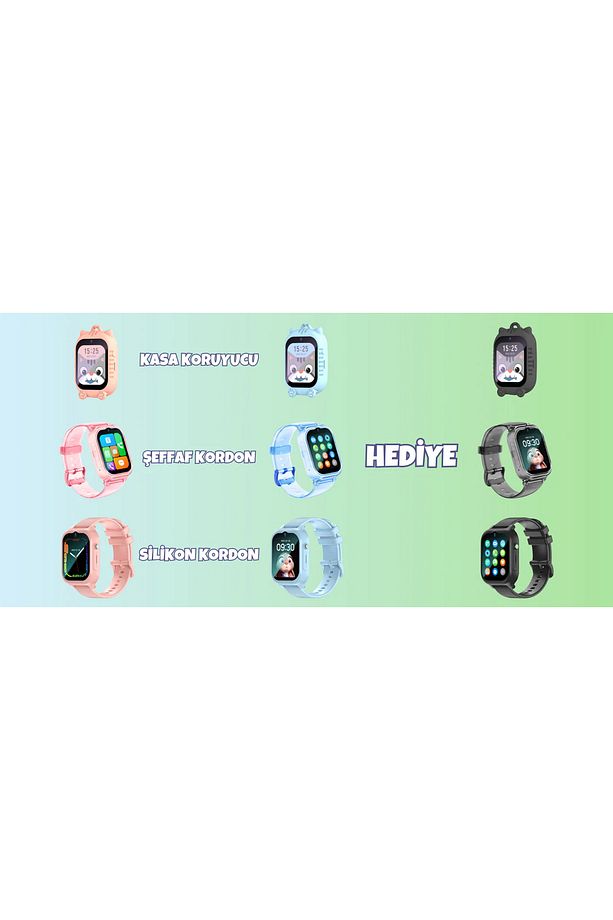 Akıllı Çocuk Saati  Hediye Kordonlu 4g Sim Kart Destekli Görüntülü Görüşme Özelliği BTK Kayıtlı - 4
