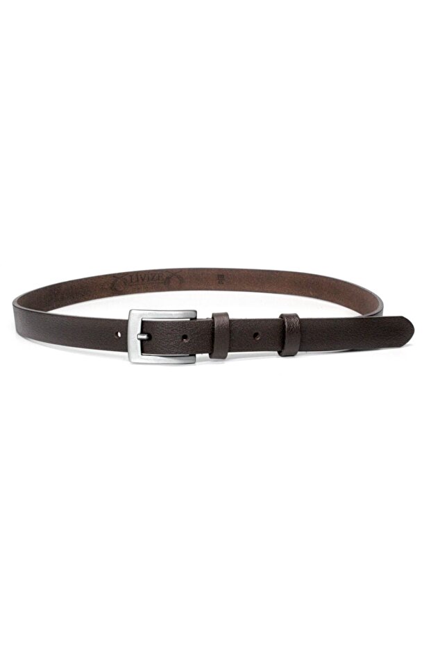 100% Genuine Leather Classic Women's Belt 2.5 cm Brown