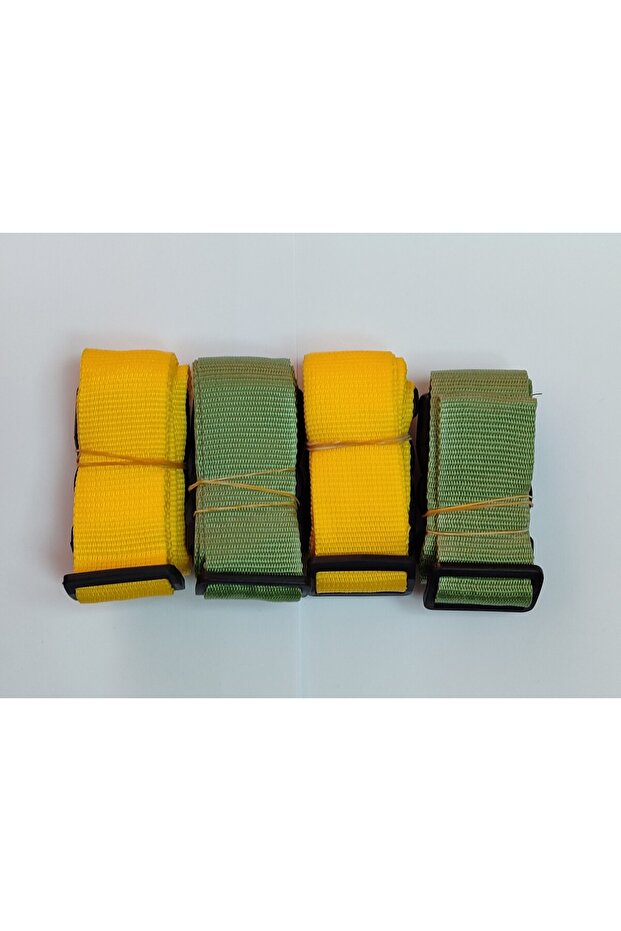 Yellow and Water Green Green Luggage Belt - 4 Cm Total 8 Pieces