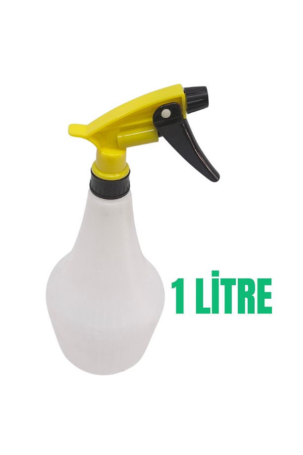 Boş Sprey Şişesi 1 Lt - Sarı Kimyasala Dayanıklı Sprey Şişe 4 Adet Boş Fısfıs Sprey Şişesi - 4