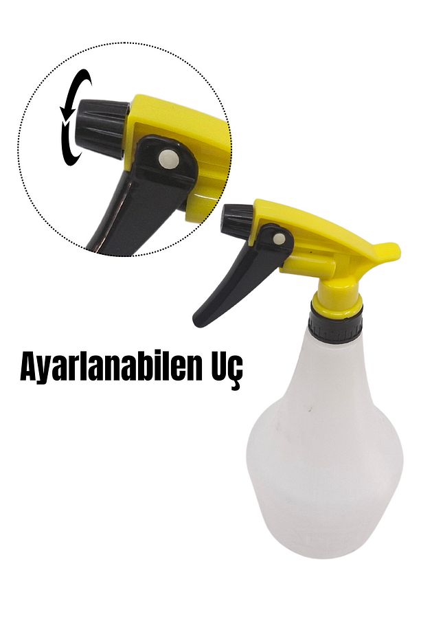 Boş Sprey Şişesi 1 Lt - Sarı Kimyasala Dayanıklı Sprey Şişe 4 Adet Boş Fısfıs Sprey Şişesi - 3