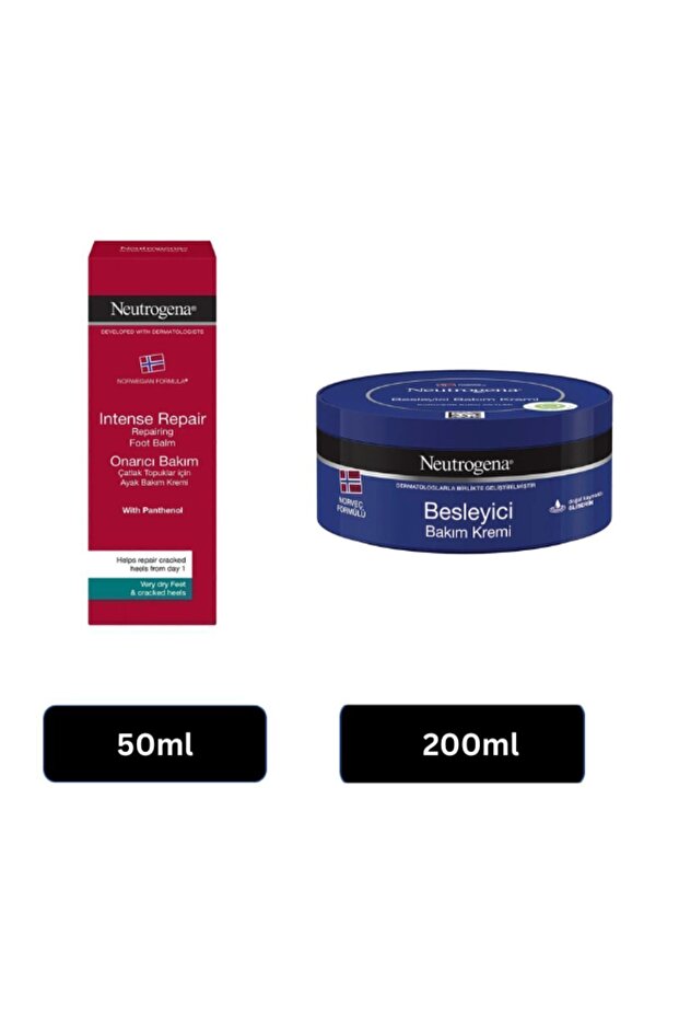 Norwegian Formula Foot Cream for Cracked Heels 50 ml + Nourishing Care Cream 200 ml
