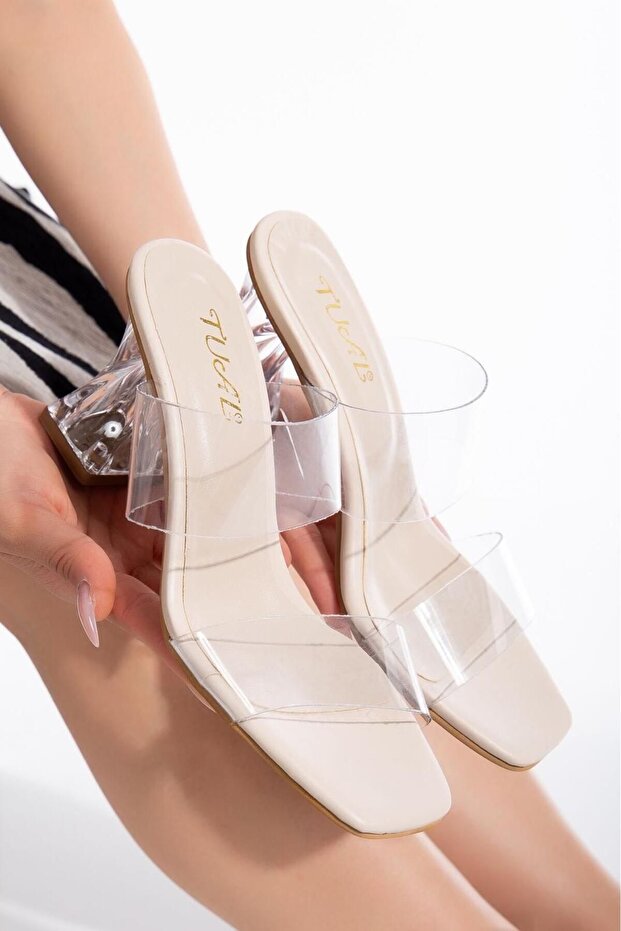 High Sole Transparent Women's Slippers
