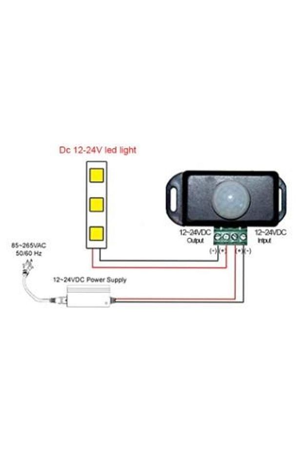 12V 24V DC Hareket Sensörü Pır Dedektör Hareket Sensörlü - 4