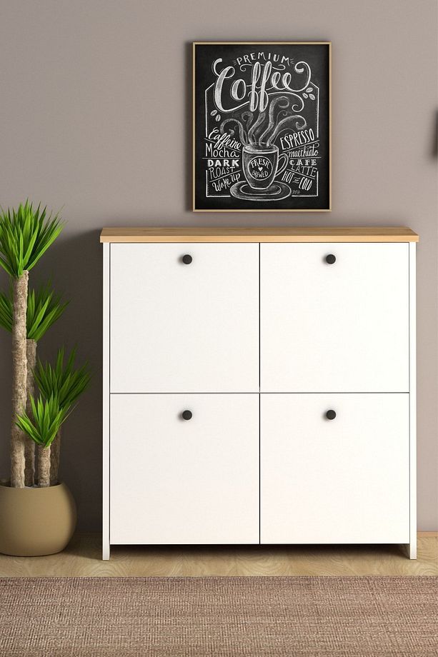 Cube Çok Amaçlı Dolap Country Mutfak, Banyo, Balkon, Kiler, 4 Raflı Dolap - 1