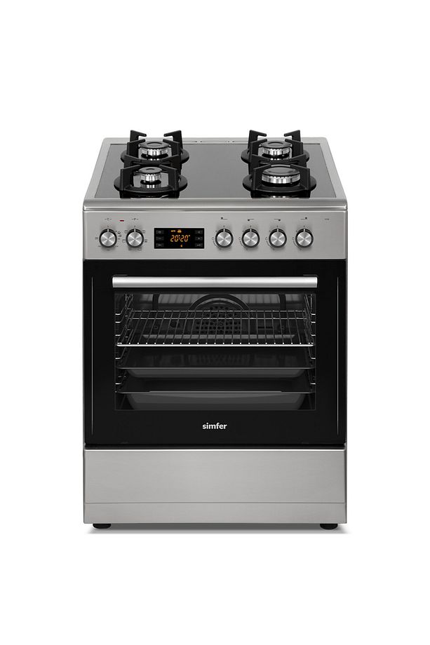 1226 Inox Cam Yüzeyli 4 Gözü Gazlı Multi Turbo Fırın - 1