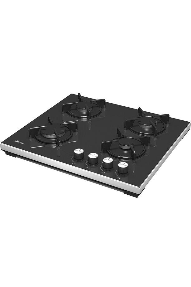 T3031 Siyah 4 Gözü Gazlı Set Üstü Cam Ocak - 1