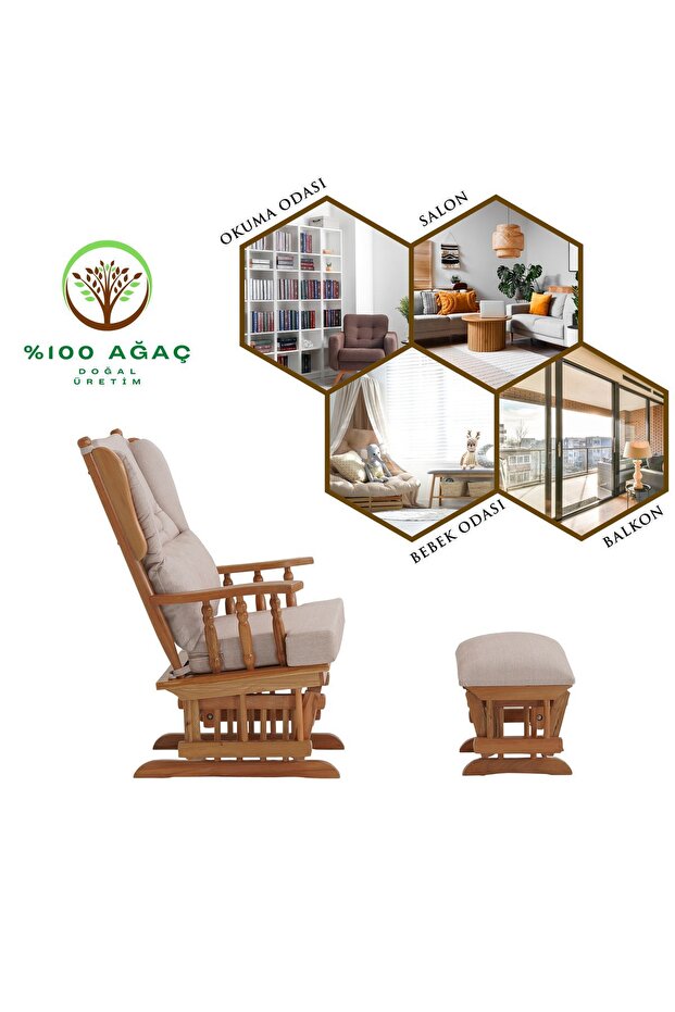 RELAX SALLANAN SANDALYE KREM - 3