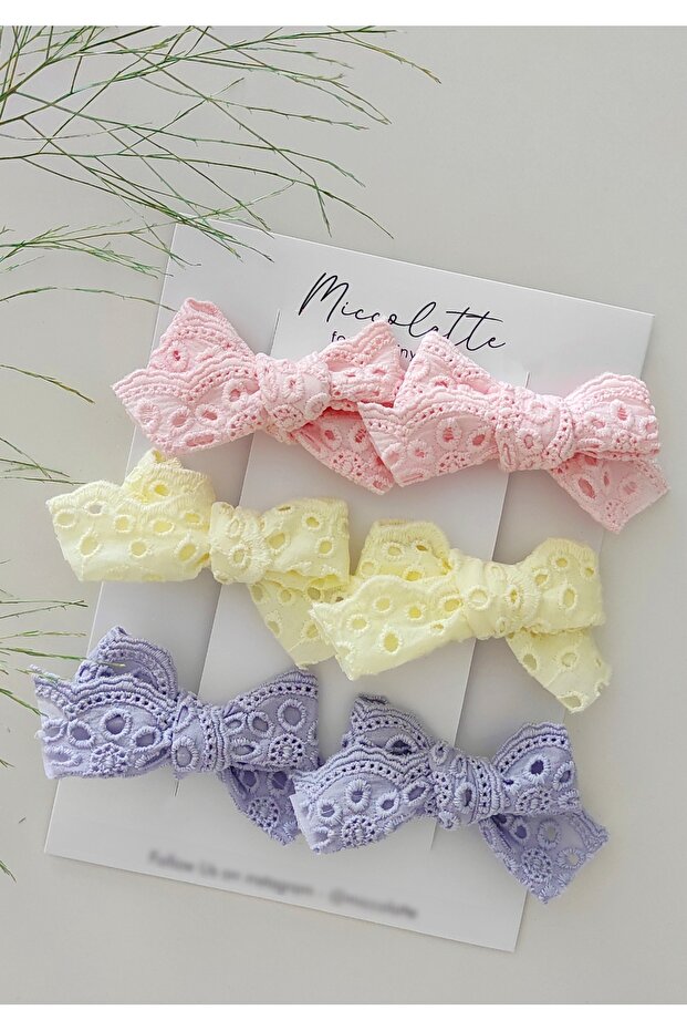 Girl's Buckle, Set of 6 Scallop Bow Clips Buckle