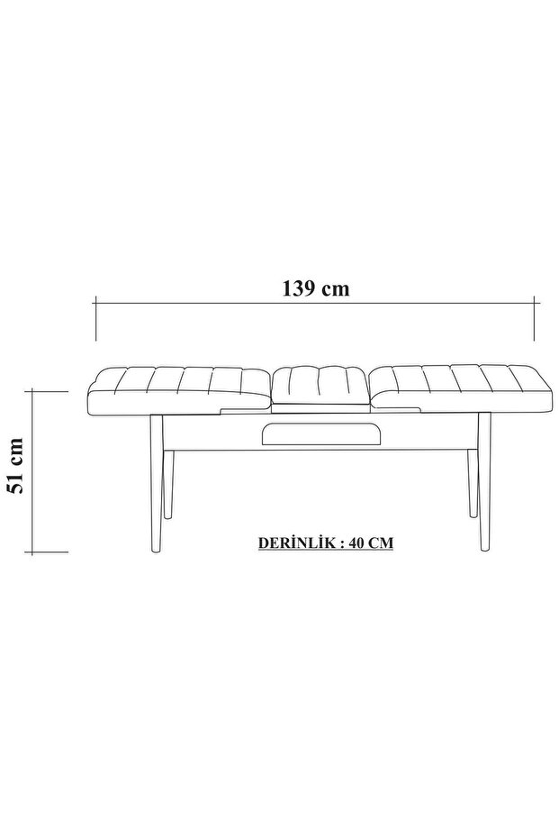 Sembol Bench Beyaz Soho Gri - 4