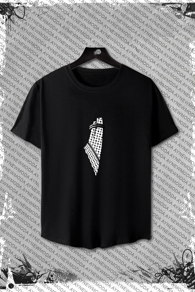 Unisex Oversize T-shirt - Palestine Palestinian Kufiya Map Printed