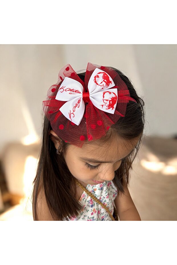 29 October Special Tulle Detailed White Red Crown Buckle