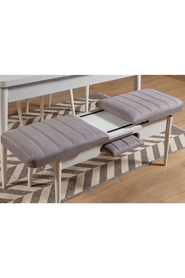Sembol Bench Beyaz Soho Gri - 2