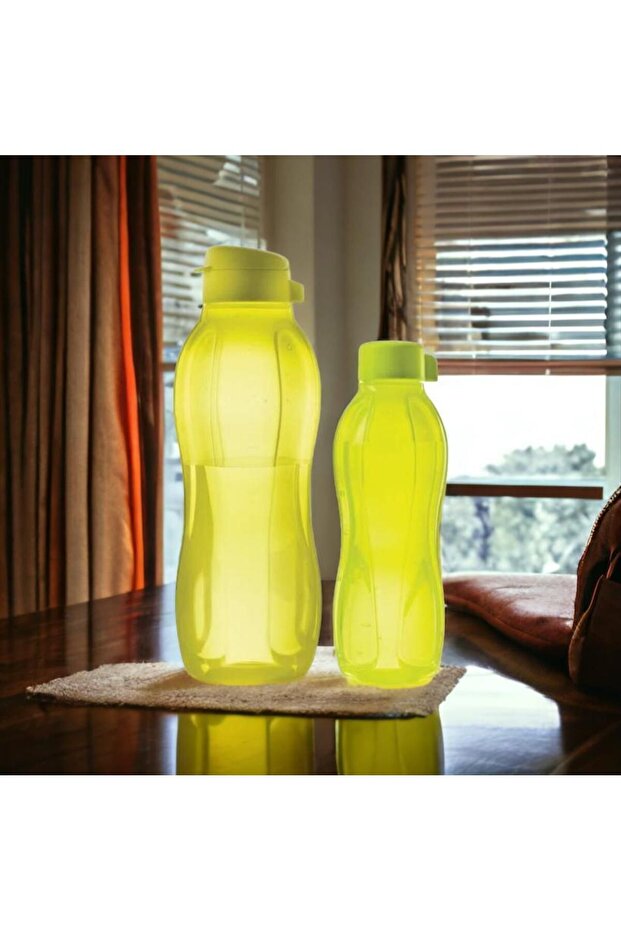 Eco Şişe Sarı Vidalı kapak 750ml ve Kolay Kapak 1.5 lt Matara Suluk 2 li set - 2
