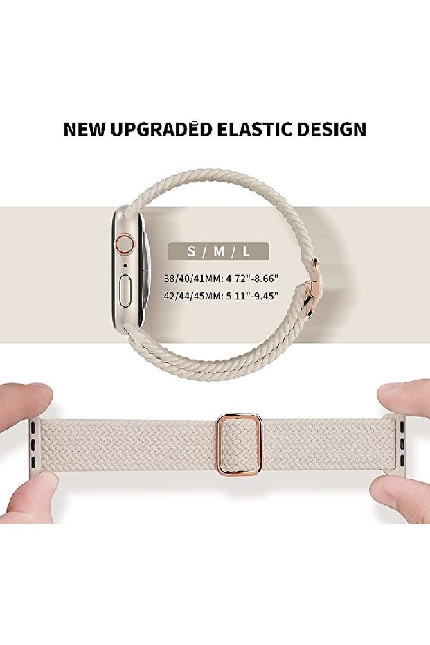 Apple Watch Uyumlu 38mm 40mm 41mm 2 ADET SET 1/2/3/4/5/6/se/7/8/9 Kordon Loop Örgülü Kordon - 5