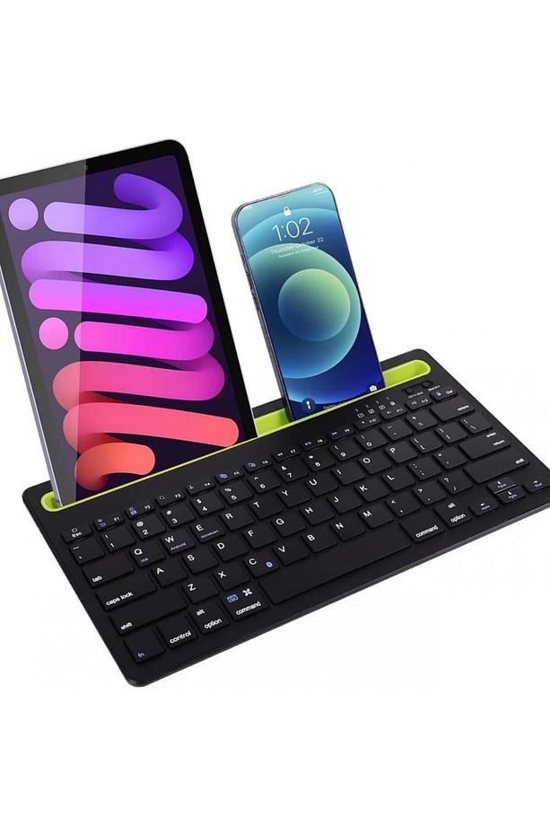 Apple iPad Pro 3. Nesil 12.9" Uyumlu Kablosuz Bluetooth Şarj Edilebilir Tablet Telefon Standlı Klavy - 5
