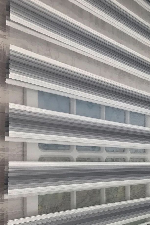 Lüks Gri Geçişli Piliseli (ETEK DİLİMLİ) Zebra Stor Perde - 3