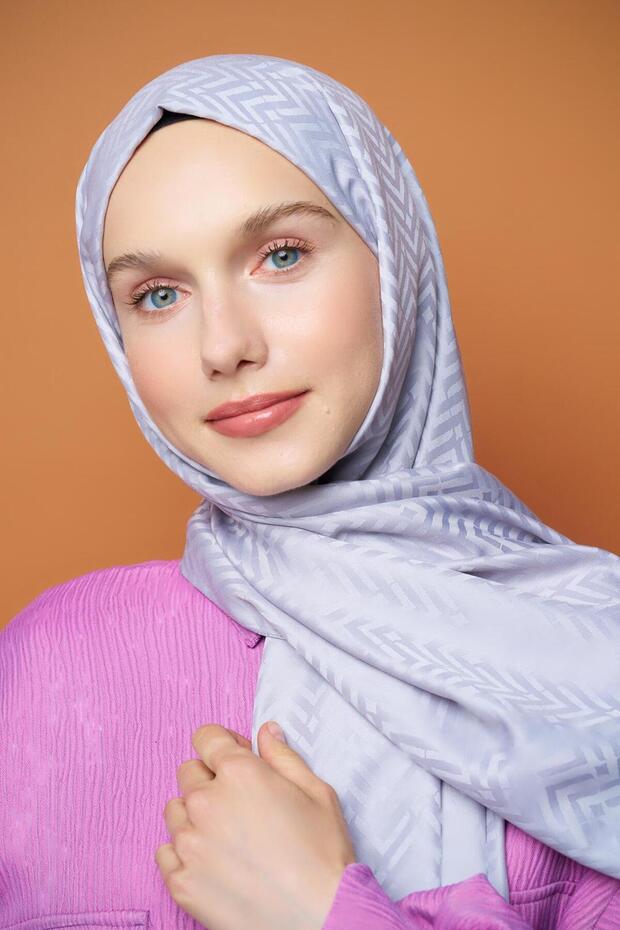 Jacquard Silky Series - Zigzag Patterned Shawl