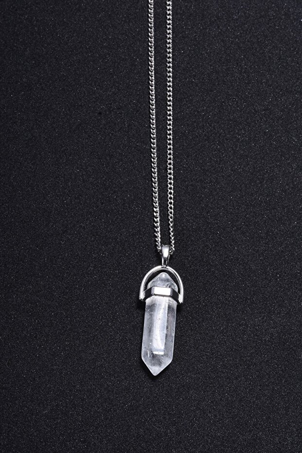 Pandula Necklace - Crystal Quartz Natural Stone