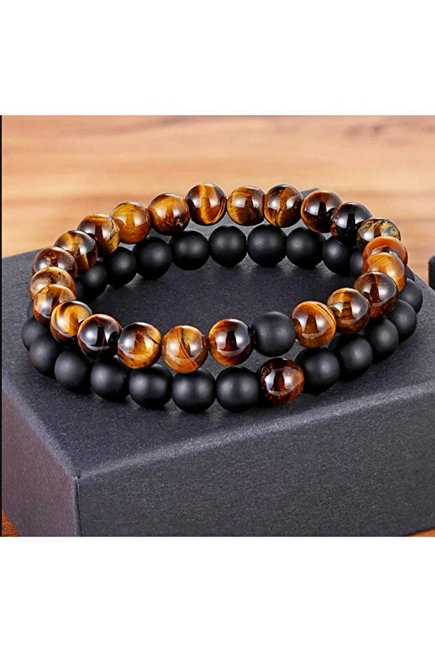 Tigerauge Onyx Natural Chakra Stone Lover Bracelet
